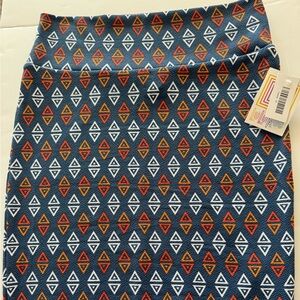 LuLaRoe Black and Blue Pencil Cassie Skirt Size M